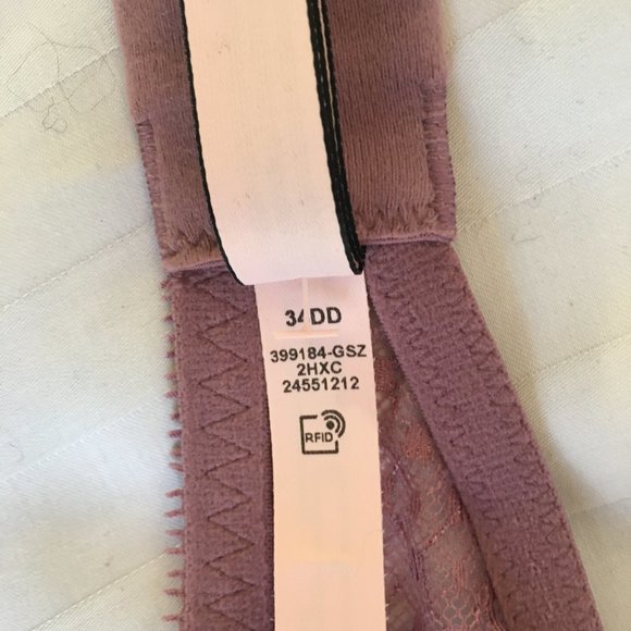 Incredible Victoria's Secret Plunge Padded Purple Mauve Lace Bra 34DD 24551212 - Picture 14 of 14